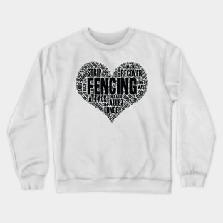 Fencing Heart Saber Epee Fence Gift print Crewneck Sweatshirt